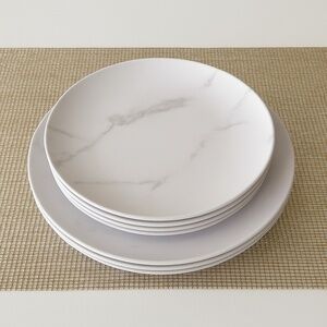 NEW Set of 4 American Metalcraft 11.5” Marble Coupe Melamine Dinner Plates